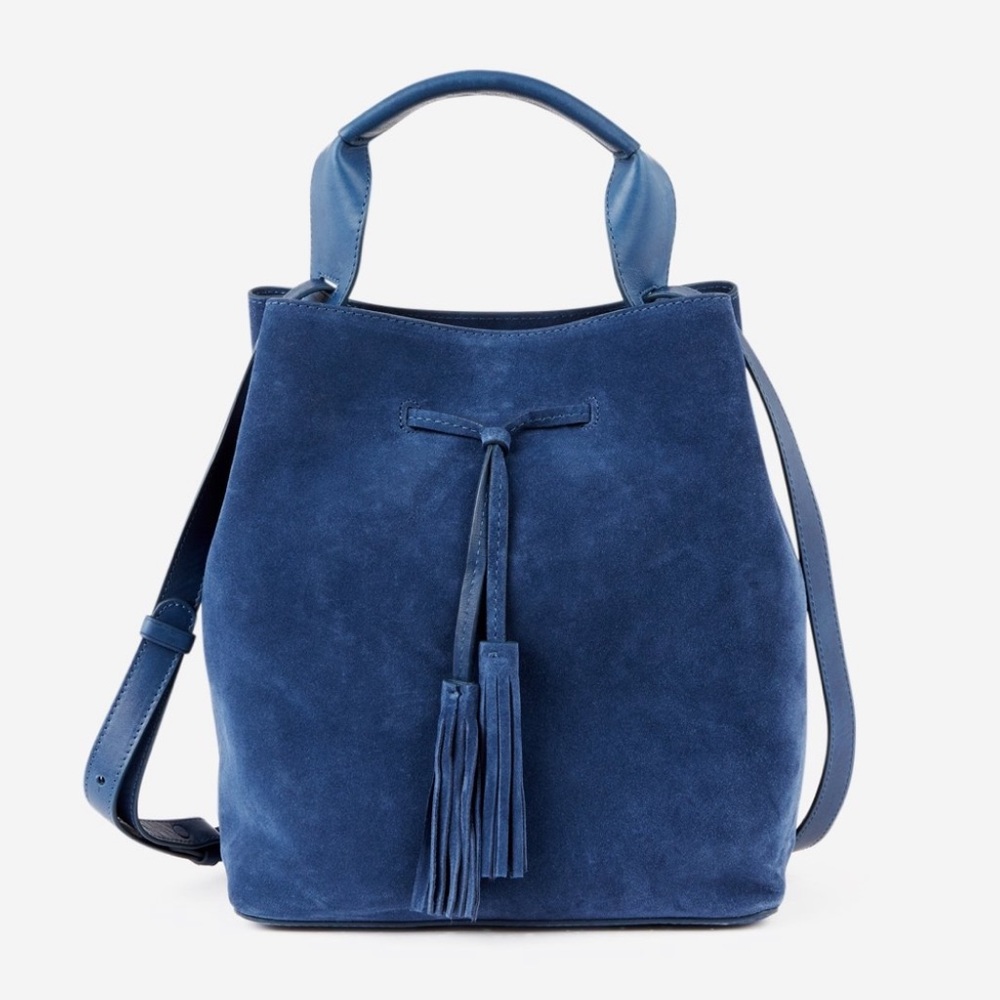 Gerard Darel Blue Suede Bucket Bag (Like New!)